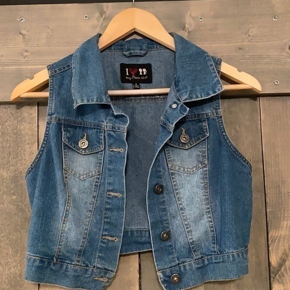 Boy Meets Girl cropped denim vest size small - Picture 1 of 7